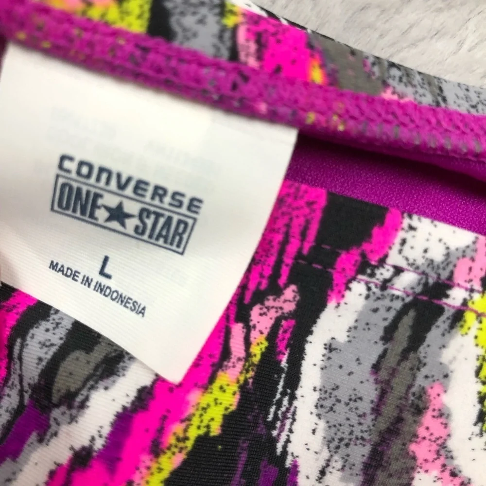 NWT Converse One Star Purple Mixed Print Bikini Bottom